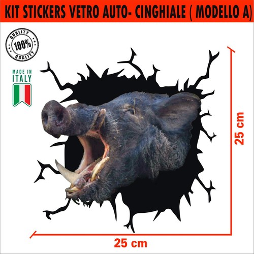 Adesivo auto cinghiale pvc - cinghiale,
